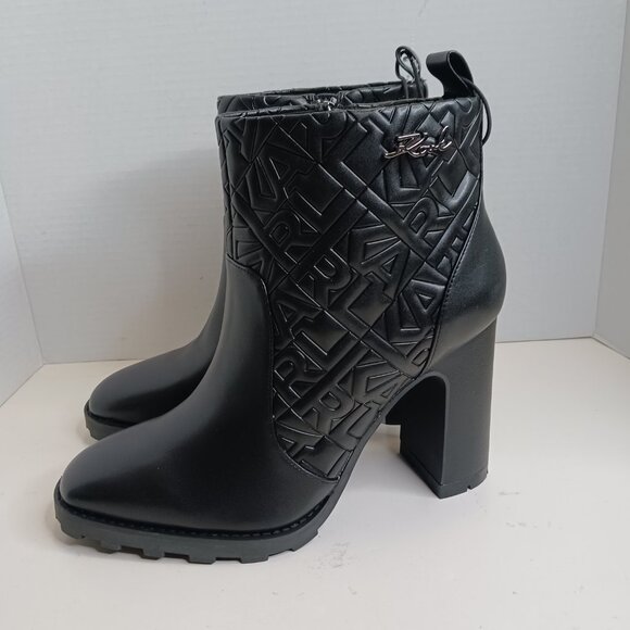 Karl Lagerfeld Paris Petria Black Ankle Boot size 11M - Picture 4 of 12